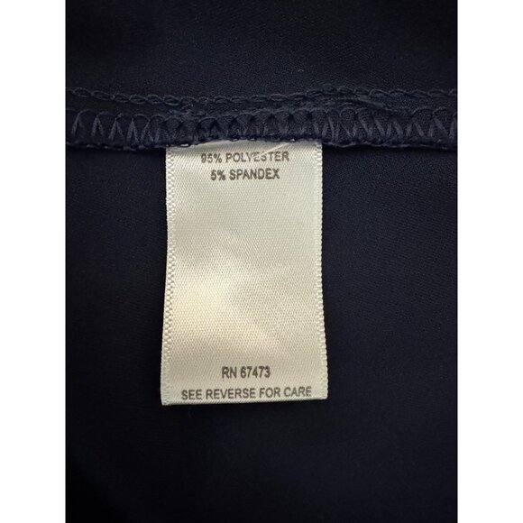 Taylor Navy Blue Knot Sleeveless Handkerchief Ruffle Hem Size 24W 3X Plus - Picture 8 of 9